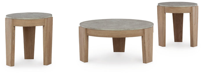 Guystone Light Brown Occasional Table Set (3/CN) - Brand New