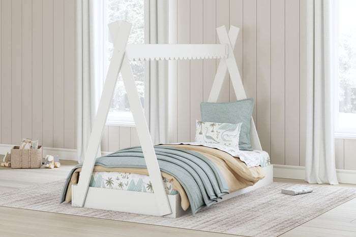 Hallityn White Twin Tent Complete Bed in Box - Brand New