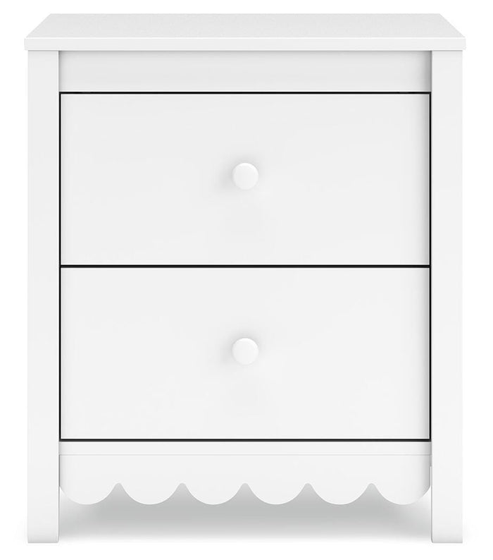 Hallityn White Two Drawer Night Stand - Brand New