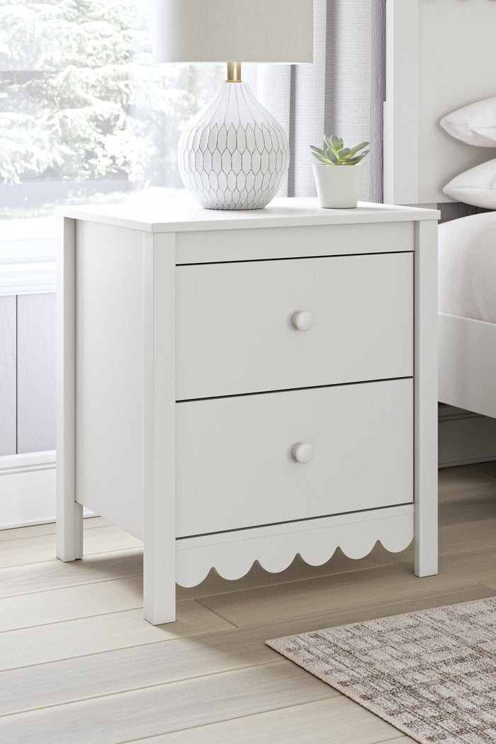 Hallityn White Two Drawer Night Stand - Brand New
