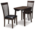 Hammis Dark Brown Hammis Dining Table and 2 Chairs - Brand New
