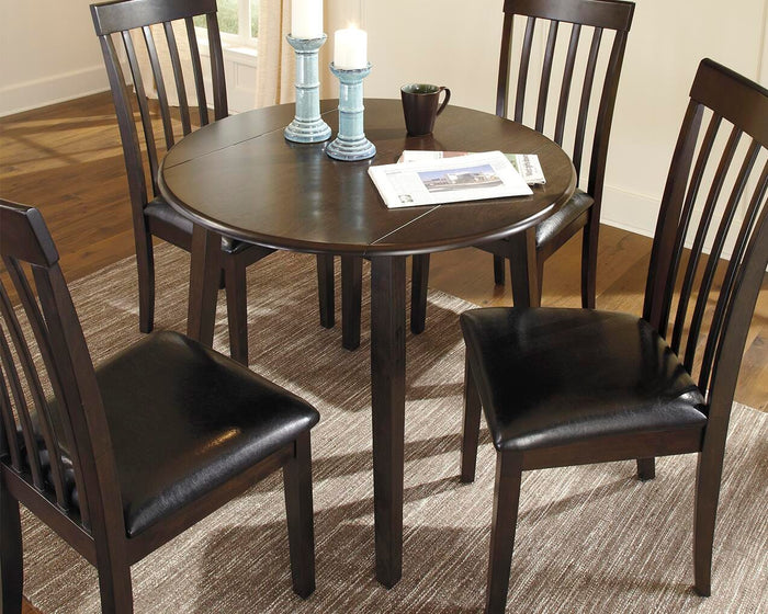 Hammis Dark Brown Round DRM Drop Leaf Table - Brand New