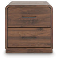 Hollinaze Walnut Brown Two Drawer Night Stand - Brand New