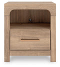 Hollymount Tan One Drawer Night Stand - Brand New
