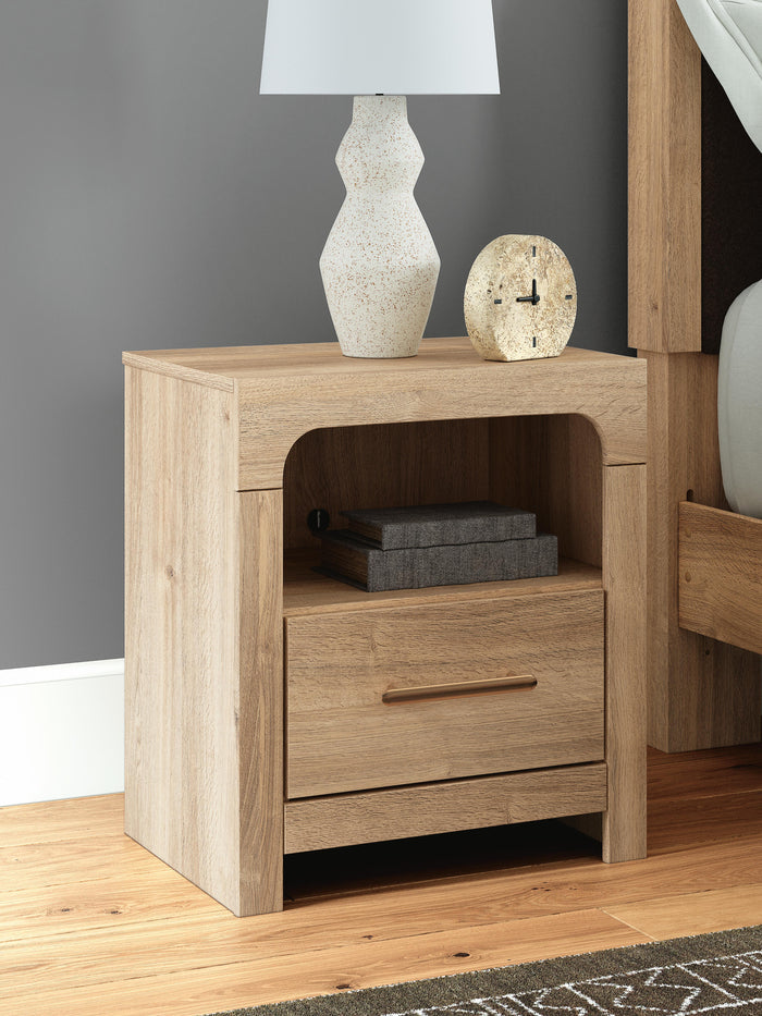 Hollymount Tan One Drawer Night Stand - Brand New