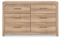 Hollymount Tan Six Drawer Dresser - Brand New