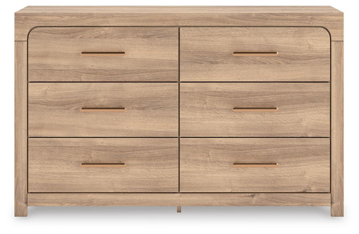 Hollymount Tan Six Drawer Dresser - Brand New