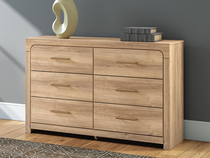 Hollymount Tan Six Drawer Dresser - Brand New
