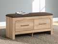 Hollymount Tan/Brown Bedroom UPH Storage Bench - Brand New