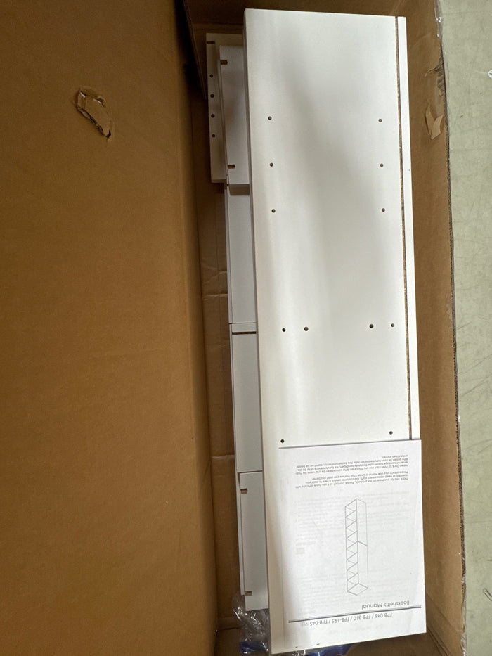 Homfa 8-Tier Media Tower, CD DVD Media Storage Unit with 4 Adjustable Shelves for Living Room Bedroom, White - Brand New