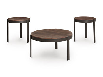 Horizon Hills Brown/Black Occasional Table Set (3/CN) - Brand New