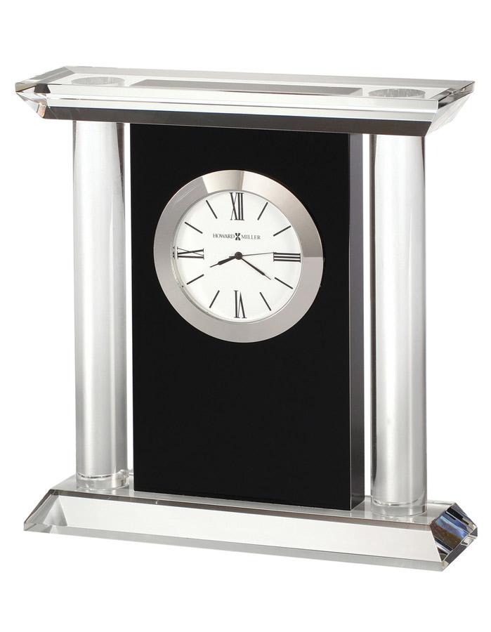 Howard Miller Colonnade Optical Crystal & Black Glass Carriage Clock, White Dial - 645-745_e9d56692-1edc-4da9-b0cf-619d1c5d6f1a
