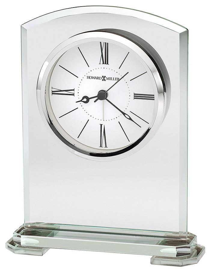 Howard Miller Corsica Jade Glass Table Alarm Clock - Tiered Feet - White Dial - 645-770_0726d555-991e-4223-a3f9-30b7b1d00c8f