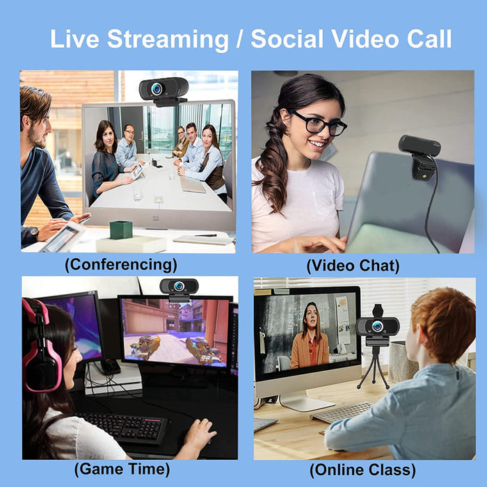 Hrayzan HD Webcam with Microphone, Plug and Play|WIN 10,11,MAC