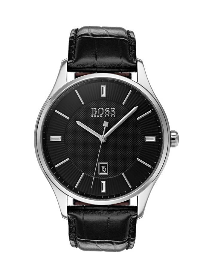 Hugo Boss Mens Govenor Dress Watch - Stainless Steel - Black Leather Strap -Date - BOSS-1513520_4ad508b8-120e-46ce-973b-3355db58e651