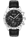 Hugo Boss Mens Talent Watch - Stainless Steel - Tachymeter - Black Croc Leather - BOSS-1513579