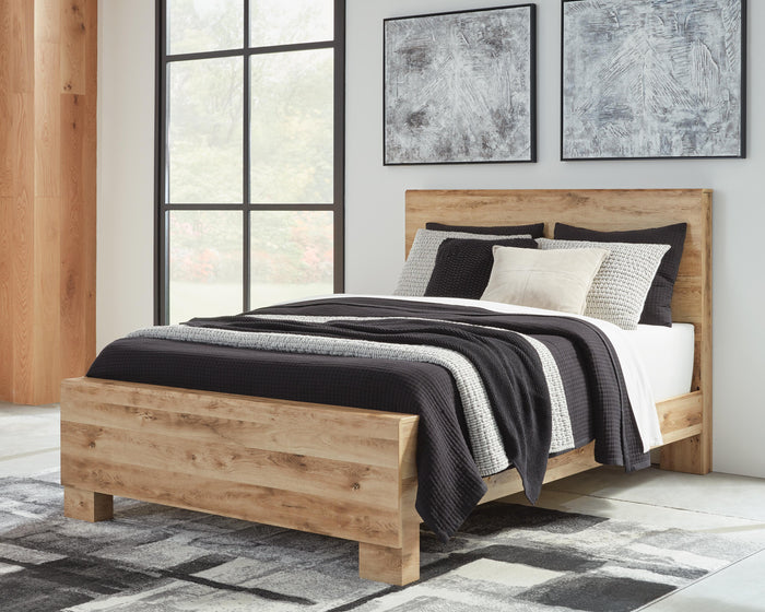 Hyanna Tan Brown Hyanna Queen Panel Bed - Brand New