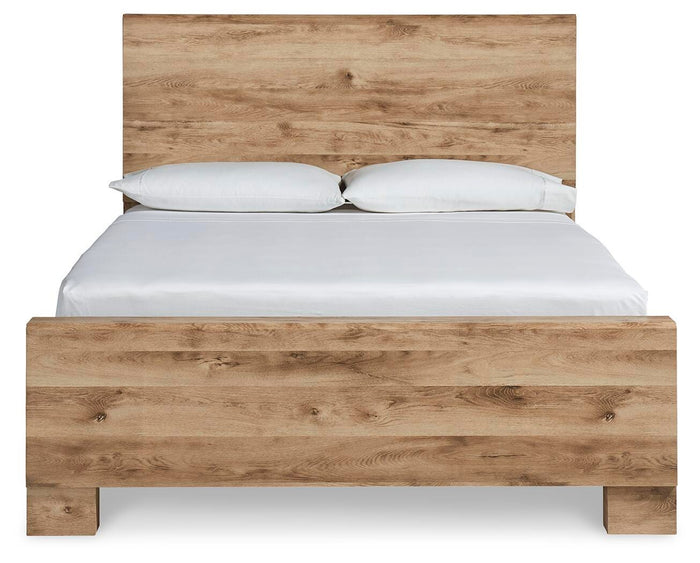 Hyanna Tan Brown Hyanna Queen Panel Bed - Brand New