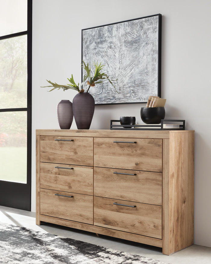 Hyanna Tan Brown Six Drawer Dresser - Brand New