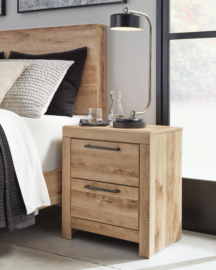 Hyanna Tan Brown Two Drawer Night Stand - Brand New