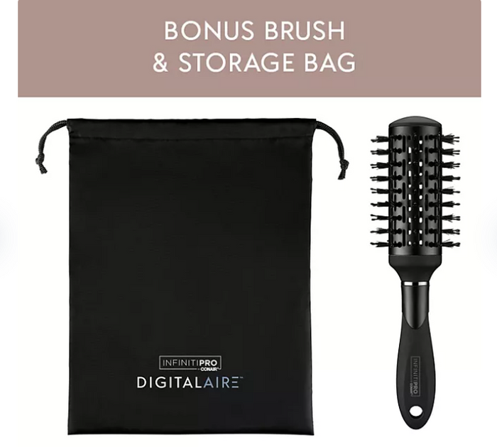 InfinitiPRO by Conair DigitalAIRE Hair Dryer with Brush and Storage Bag - Brand New - Open Box
