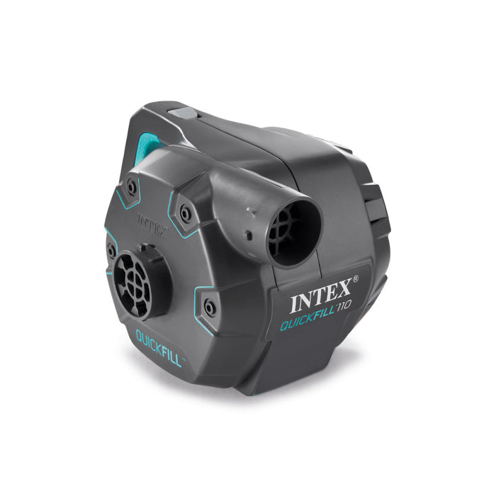 Intex Premium Quick-Fill 120V AC Electric Air Pump for Air Mattress & Inflatables, 3 Nozzles - Gray/Green - Brand New