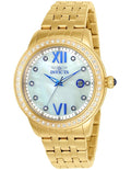 INVICTA Angel Womens 48 Crystal Watch - Gold-Tone - Mother of Pearl Dial - 100m - Invicta-23662