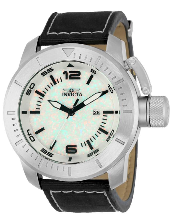 INVICTA Mens Corduba Watch - Stainless Steel - Opal Dial - Date - Black Strap - INVICTA-24282_c8627a66-724a-4994-8e8e-d0c0ab04e2c1