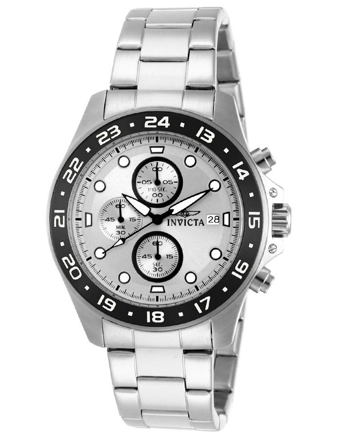 INVICTA Pro Diver Mens Chronograph - Silver Dial - Stainless Steel - Date - 100m - Invicta-15206