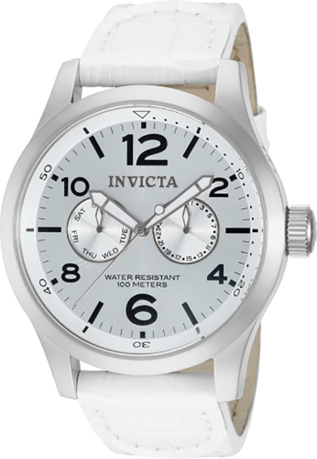 INVICTA Specialty Mens Watch - Stainless Steel - White Leather Strap - INVICTA-12170