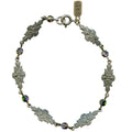 Iridescent Austrian crystal bracelet with intricate filigree design from Owen Glass Collection, showcasing shimmering elegance.