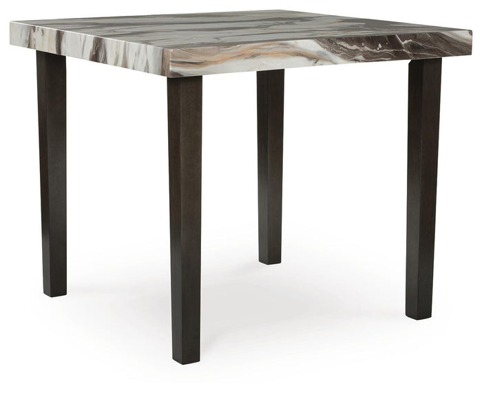 Jazmore Dark Brown/Beige Square DRM Counter Table - Brand New