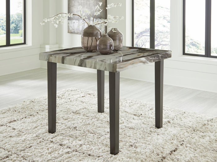 Jazmore Dark Brown/Beige Square DRM Counter Table - Brand New