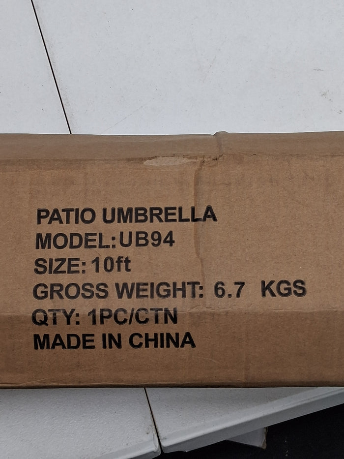Jeco UB94  Aluminum Patio Market Umbrella Tilt with Crank, Fabric & Bronze Pole.Size 10ft" - Brand New