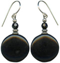 Owen Glass Collection Jet Glass and Crystal Dangle Earrings named "Windows 11" featuring sleek, modern design with sparkling accents.