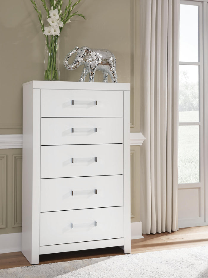 Jonnifer White Five Drawer Chest - Brand New