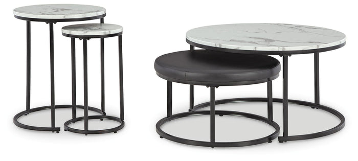 Jusmour Black/White Occasional Nesting TBL (4/CN) - Brand New