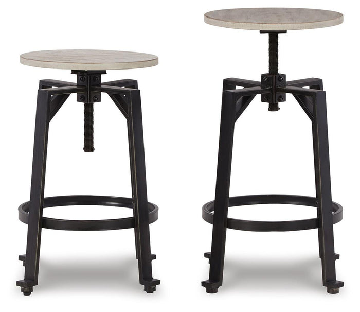 Karisslyn Whitewash/Black Swivel Stool (Priced Per Item, Must Order 2, 4, 6, or 8)