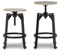 Karisslyn Whitewash/Black Swivel Stool (Priced Per Item, Must Order 2, 4, 6, or 8)