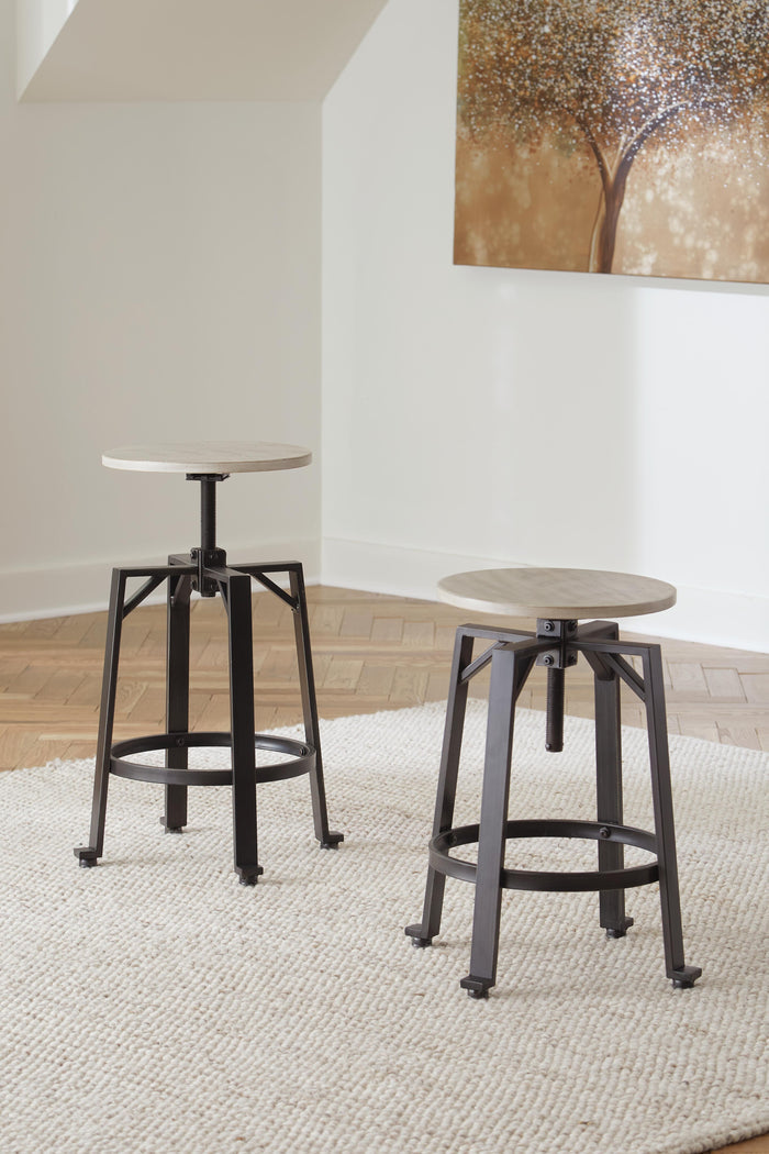 Karisslyn Whitewash/Black Swivel Stool (Priced Per Item, Must Order 2, 4, 6, or 8)