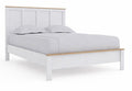 Kerisden White/Brown Queen Panel Complete Bed Frame - Brand New