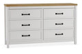 Kerisden White/Brown Six Drawer Dresser - Brand New