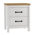 Kerisden White/Brown Two Drawer Night Stand - Brand New
