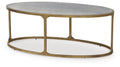 Korajane Antique Gold Oval Cocktail Table - Brand New