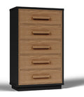 Kozmour Black/Brown Five Drawer Chest - Brand New