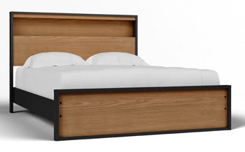 Kozmour Black/Brown Q Bookcase Complete Bed Frame - Brand New
