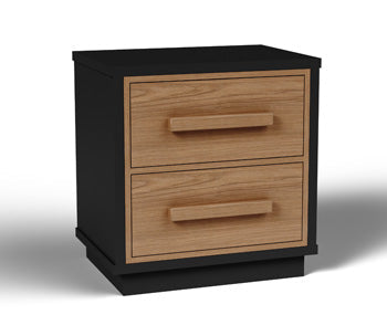 Kozmour Black/Brown Two Drawer Night Stand - Brand New