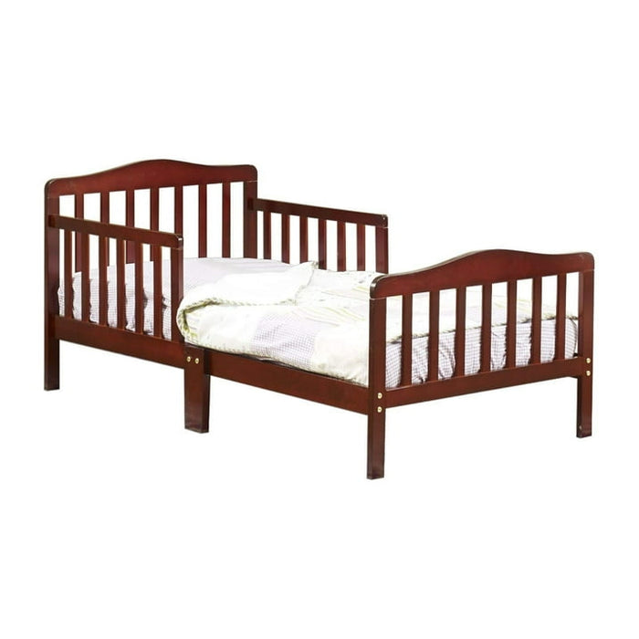 Ktaxon Baby Toddler Bed Solid Wood Bedroom Furniture with Safety Rails Espresso - Brand New