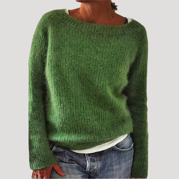 MEELANO Kvinder Oversized Strikket Sweater Til Kvinder I Blød Vinterstrik Grøn