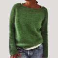 MEELANO Kvinder Oversized Strikket Sweater Til Kvinder I Blød Vinterstrik Grøn